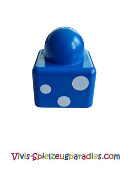 LEGO Primo Stein 1x1 mit weißen Punkten Muster (31000pb03) blau